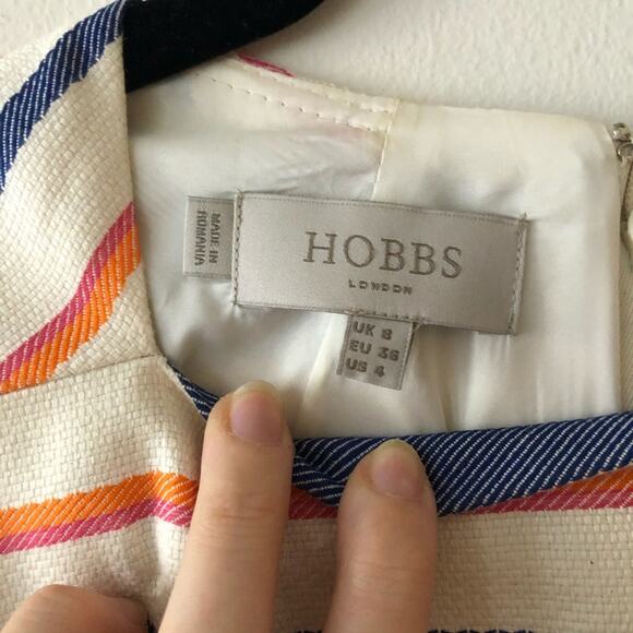 Hobbs London Andara Dress in Striped Multi - Picture 4 of 6